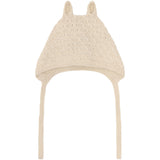 Huttelihut Off-White Bonnet Ears Alpaca Ull Strikk
