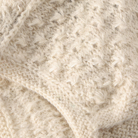Huttelihut Off-White Bonnet Ears Alpaca Ull Strikk