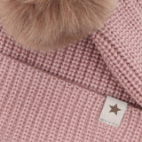 Huttelihut Woodrose Beanie Ull Strikk Pompoms