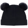 Huttelihut Dark Navy Beanie Ull Strikk Pompoms