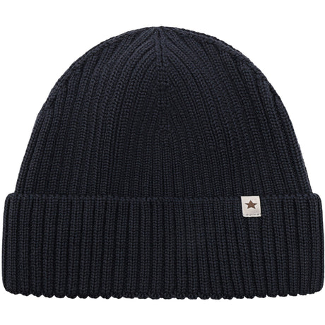 Huttelihut Dark Navy Beanie Ull Strikk