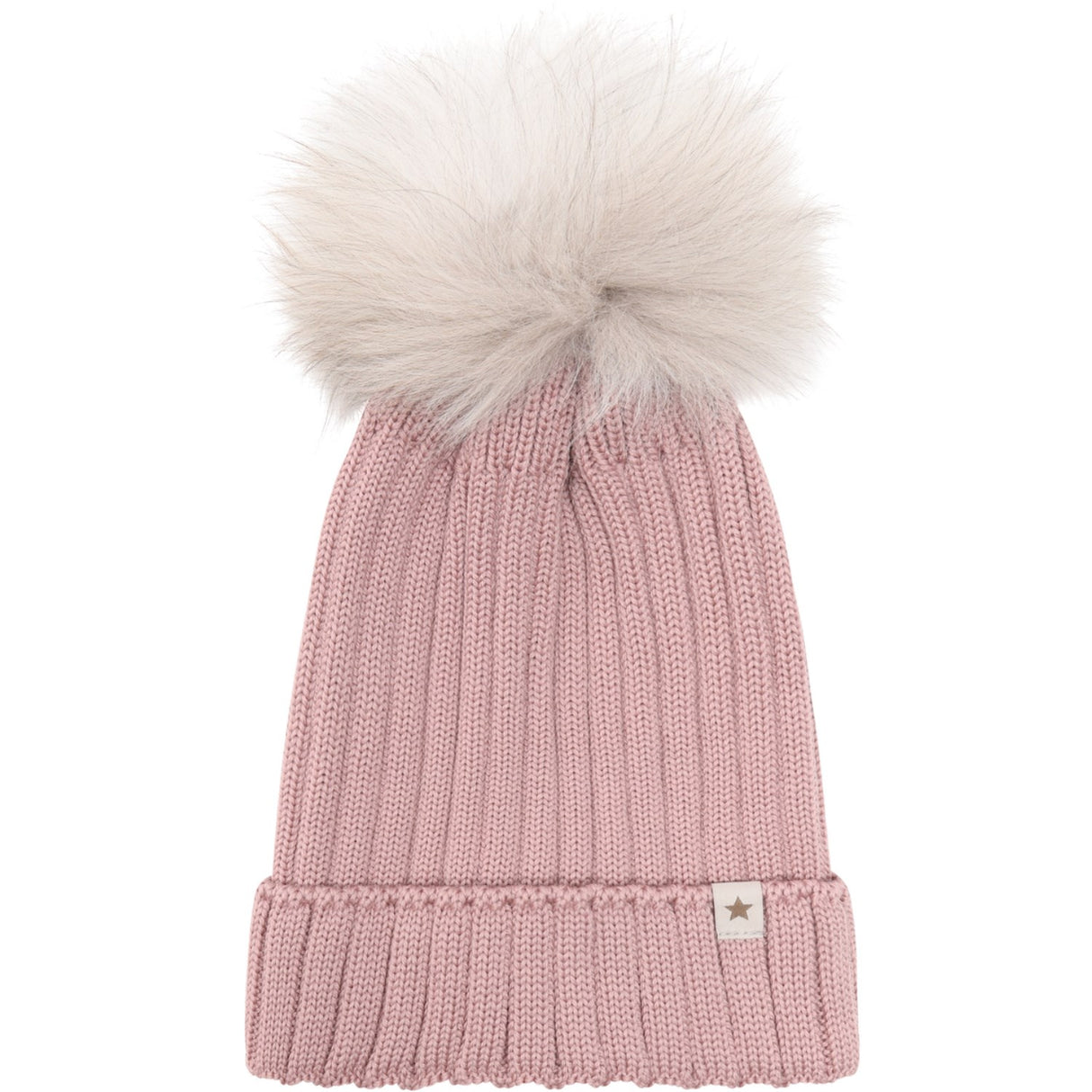 Huttelihut Woodrose Lue Strikk Alpaca Pompom