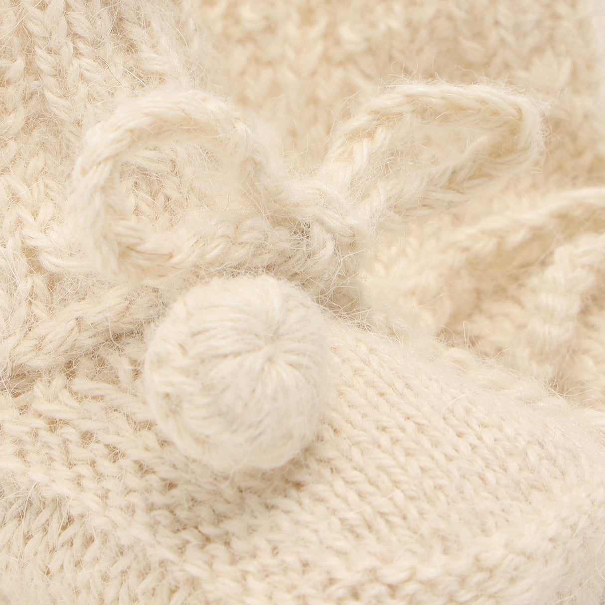 Huttelihut Off-White Footies Alpaca Ull Strikk