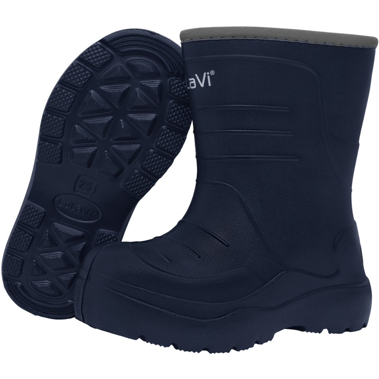 CeLaVi Navy Termisk Gummistøvler - Embossed