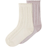 Lil'Atelier Turtledove Hushed Violet Nmfkendra 2-Pakning Strømper Lil