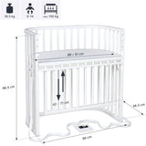 babybay® White Varnished Boxspring Comfort Plus Co-sleeper