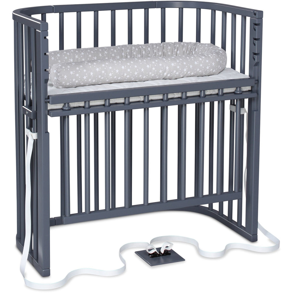 babybay® Grey Varnished Boxspring Comfort Plus Co-sleeper