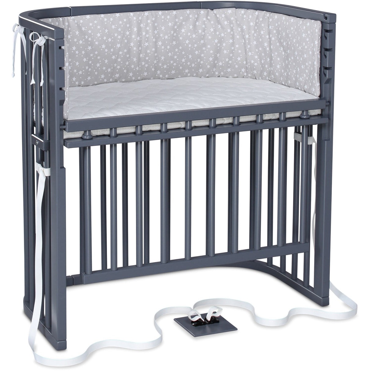 babybay® Grey Varnished Boxspring Comfort Plus Co-sleeper