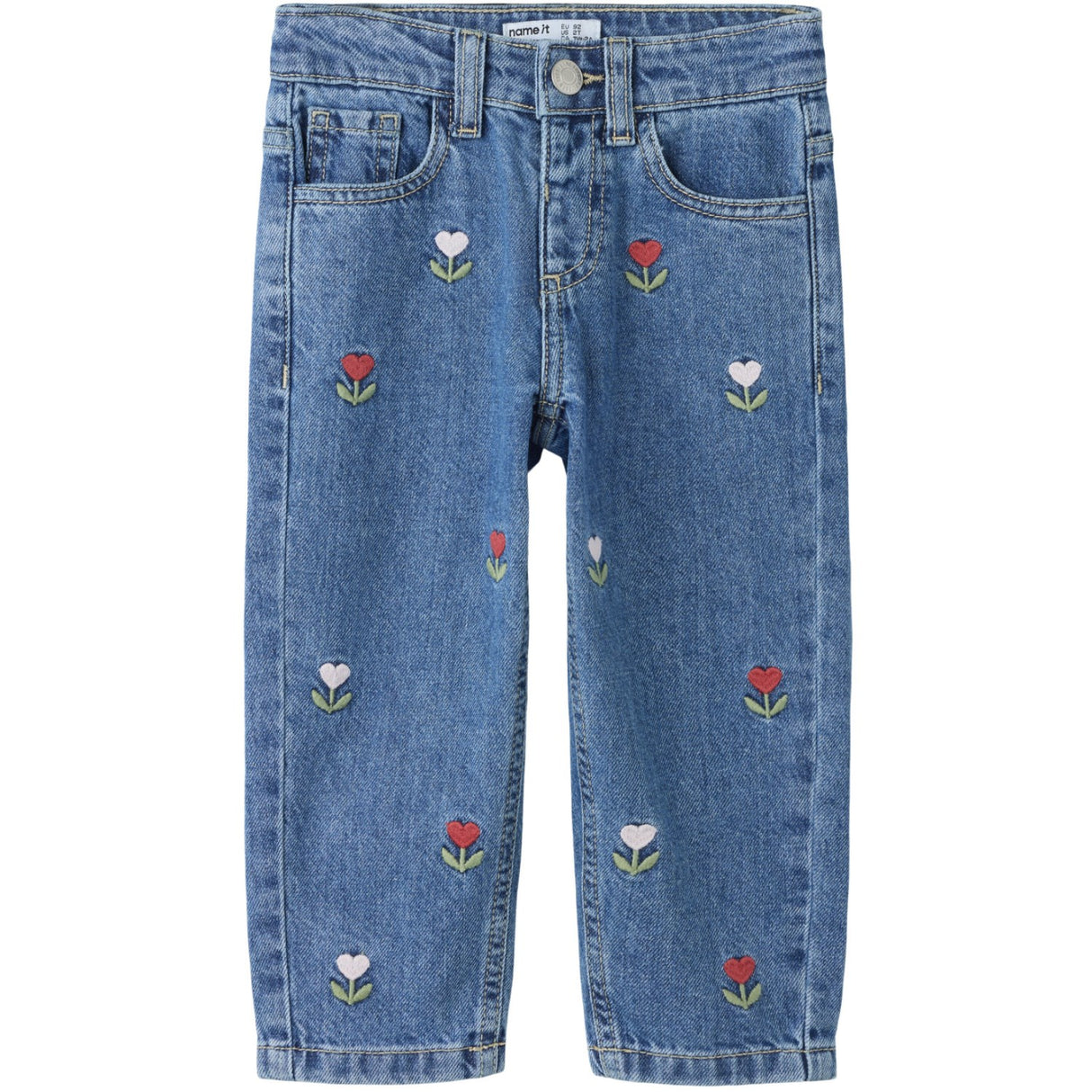 Name It Medium Blue Denim Embroided Nmfbella Mor Dnm Emb Jeans 5526-Bp