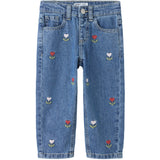 Name It Medium Blue Denim Embroided Nmfbella Mor Dnm Emb Jeans 5526-Bp