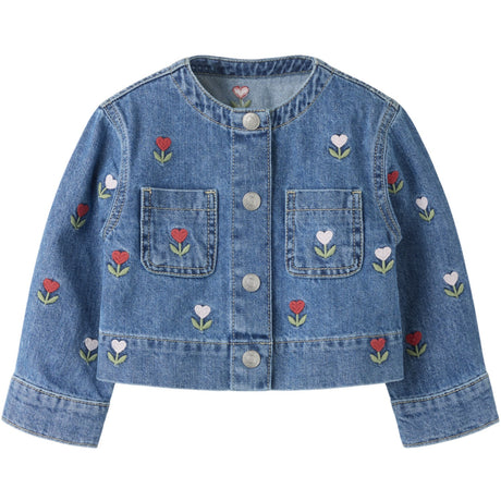Name It Medium Blue Denim Embroided Nmfmalo Dnm Emb Jakke 5526-Bp