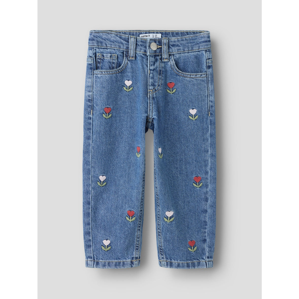 Name It Medium Blue Denim Embroided Nmfbella Mor Dnm Emb Jeans 5526-Bp