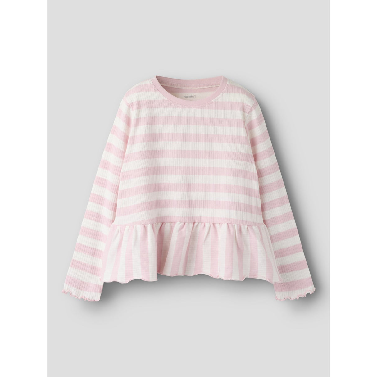 Name It Parfait Pink Cloud Dancer Nmfnilje Ls Peplum Topp