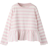 Name It Parfait Pink Cloud Dancer Nmfnilje Ls Peplum Topp