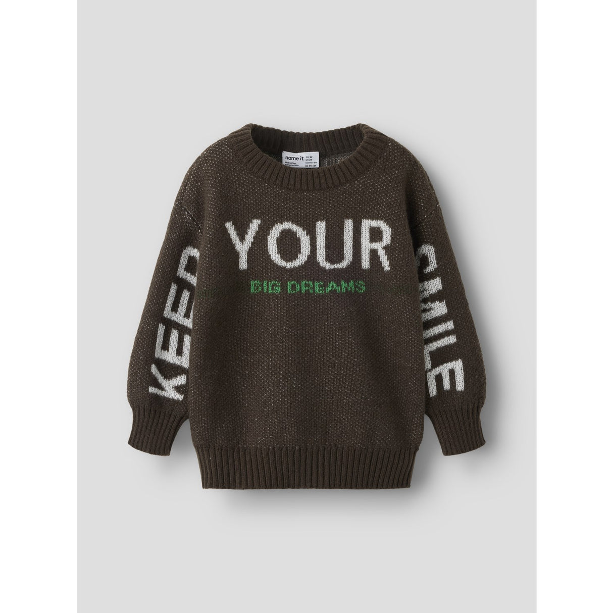 Name It Chocolate Brown Nmmnoah Ls Loose Strikk