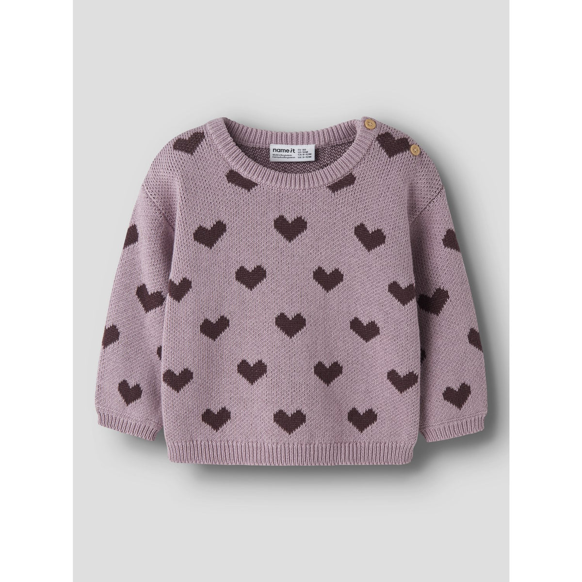 Name It Mauve Shadows Hearts In Catawba Grape Nbfoana Ls Strikk Eske