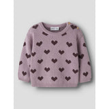 Name It Mauve Shadows Hearts In Catawba Grape Nbfoana Ls Strikk Eske