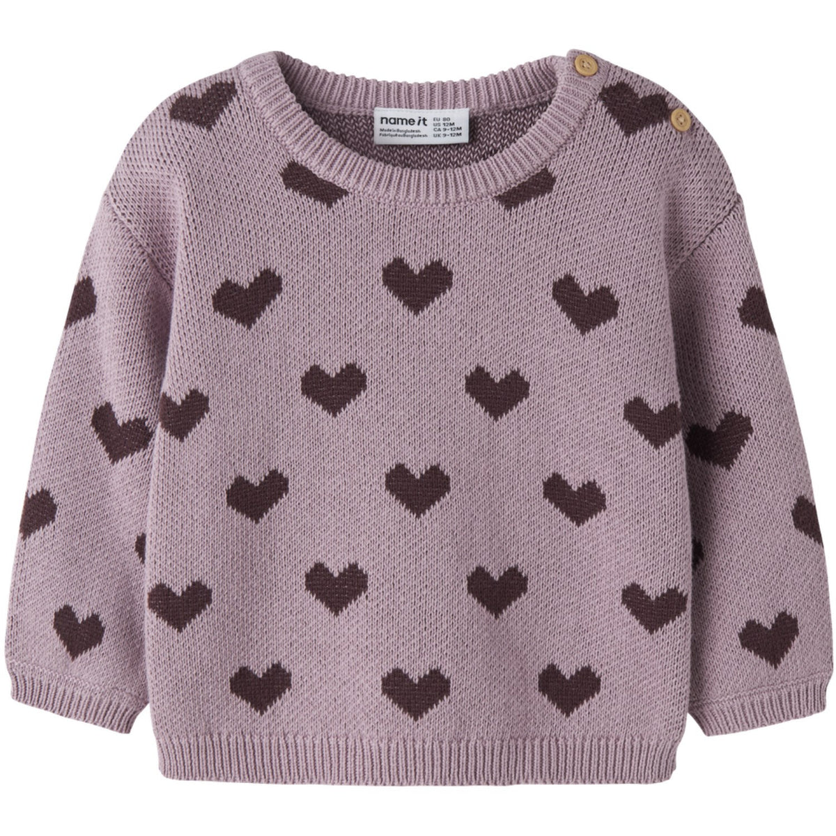 Name It Mauve Shadows Hearts In Catawba Grape Nbfoana Ls Strikk Eske