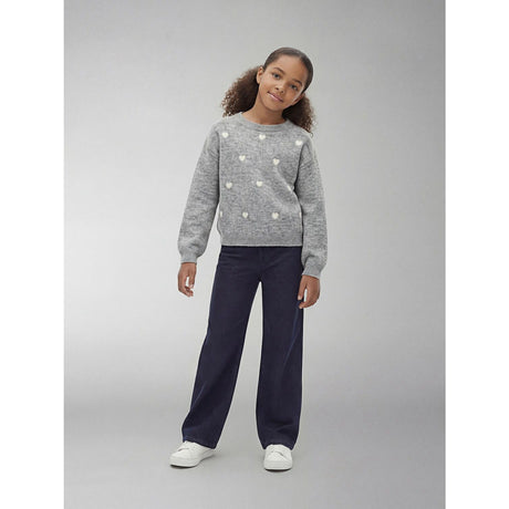 Name It Grey Melange Hearts In Birch Nkfogusse Ls Strikk