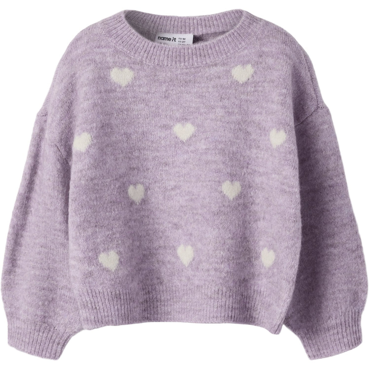Name It Mauve Shadows Birch Hearts Nmfogusse Ls Strikk