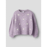Name It Mauve Shadows Birch Hearts Nmfogusse Ls Strikk