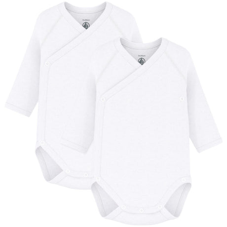 Petit Bateau Hvit Langermet Bodysuit 3-pakning