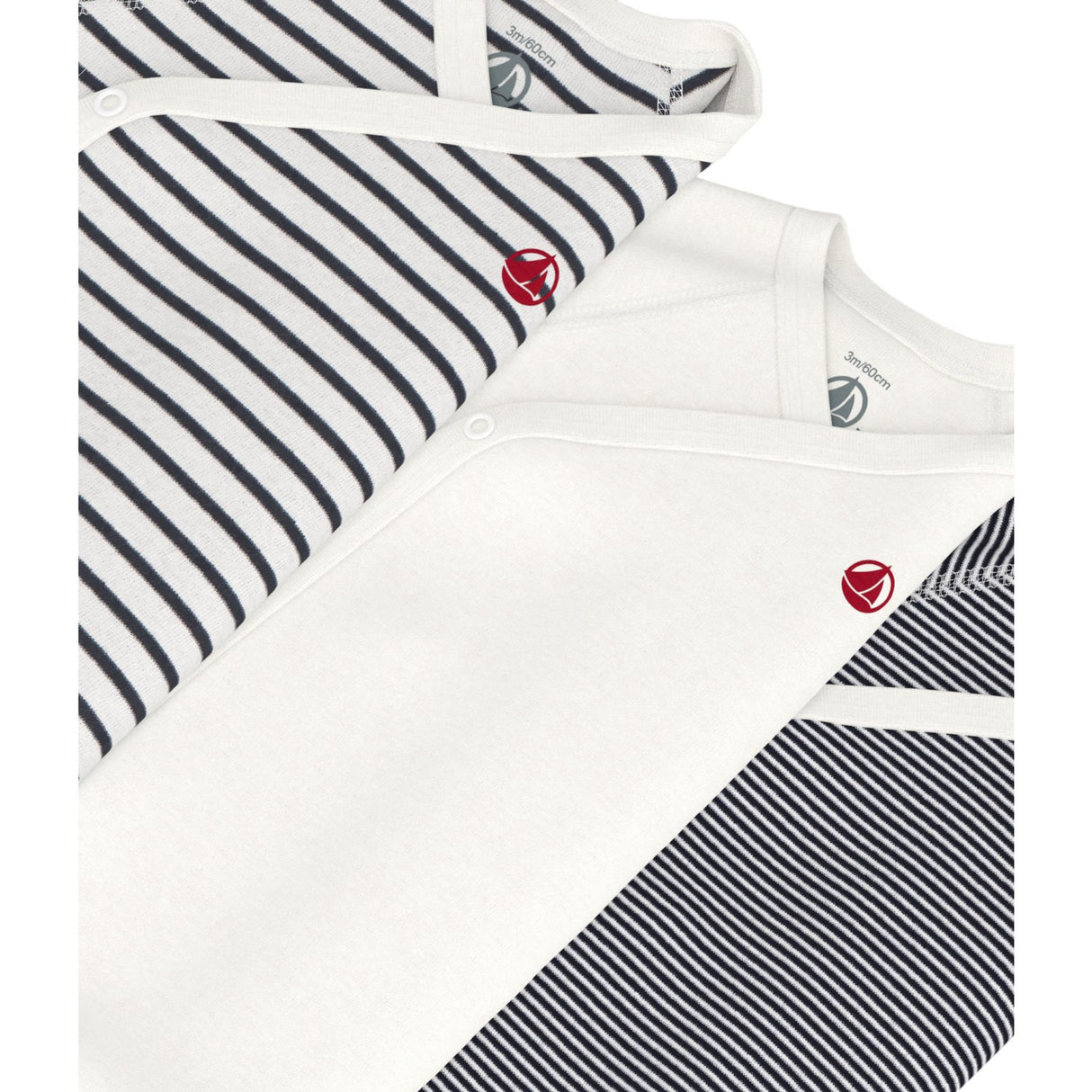Petit Bateau Navy/White 3-pakning Body