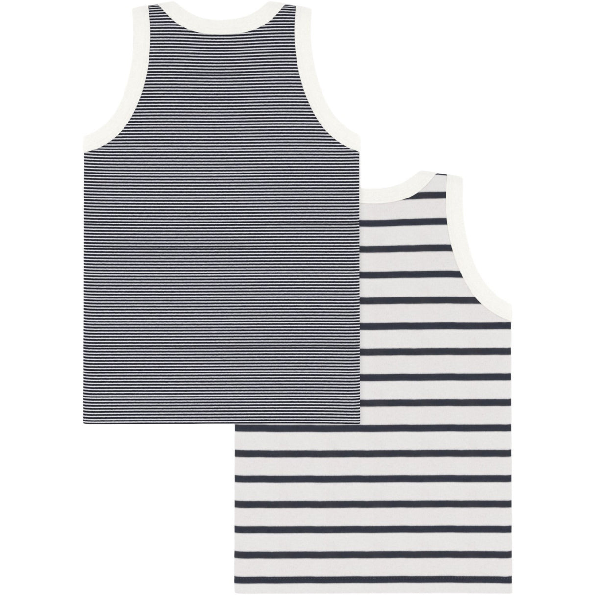 Petit Bateau Navy Stripe Undershirt 2-pakning