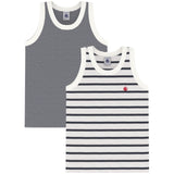 Petit Bateau Navy Stripe Undershirt 2-pakning