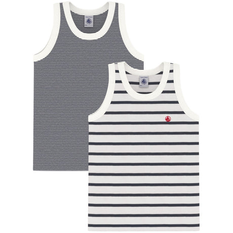 Petit Bateau Navy Stripe Undershirt 2-pakning
