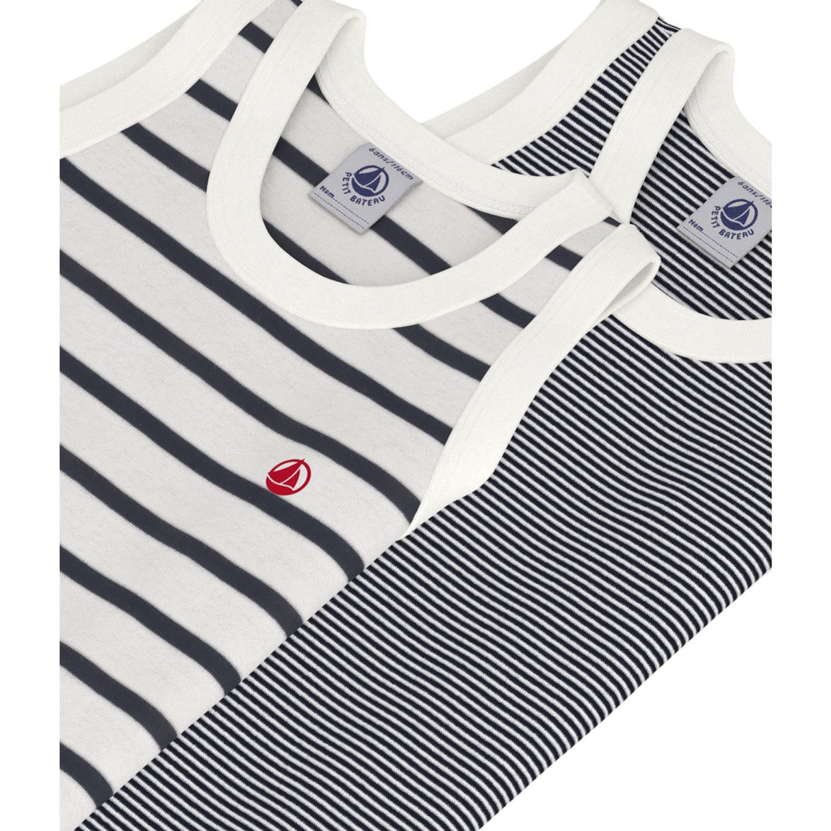 Petit Bateau Navy Stripe Undershirt 2-pakning