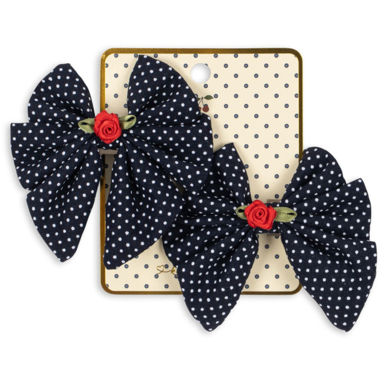 Konges Sløjd Dot Nuit 2 Pakke Rose Rouge Bue Hair Clip