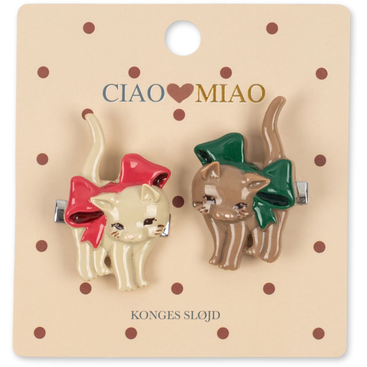 Konges Sløjd Bow Kitty 2 Pakke Kitten Hair Clip