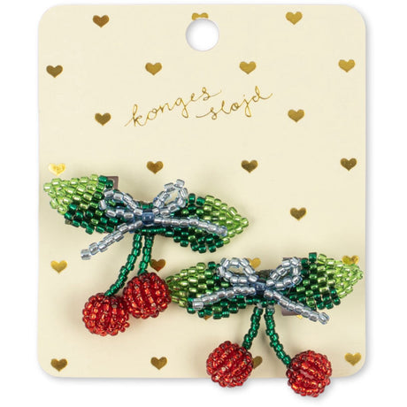Konges Sløjd Cherry 2 Pakke Beaded Cherry Bue Hair Clip