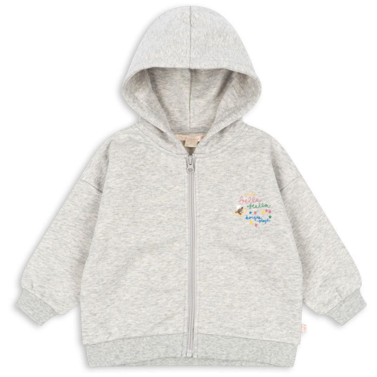 Konges Sløjd Grey Melange Lou Paljet Sweat Zip Hette Gots