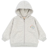 Konges Sløjd Grey Melange Lou Paljet Sweat Zip Hette Gots