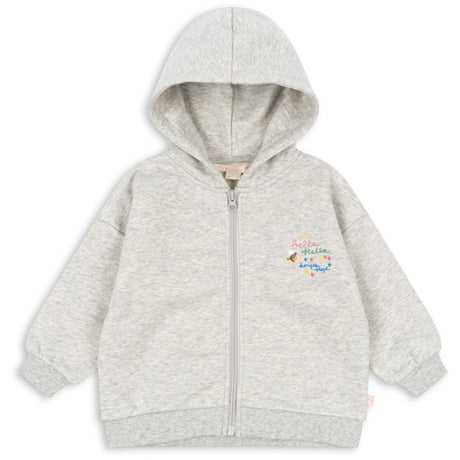 Konges Sløjd Grey Melange Lou Paljet Sweat Zip Hette Gots