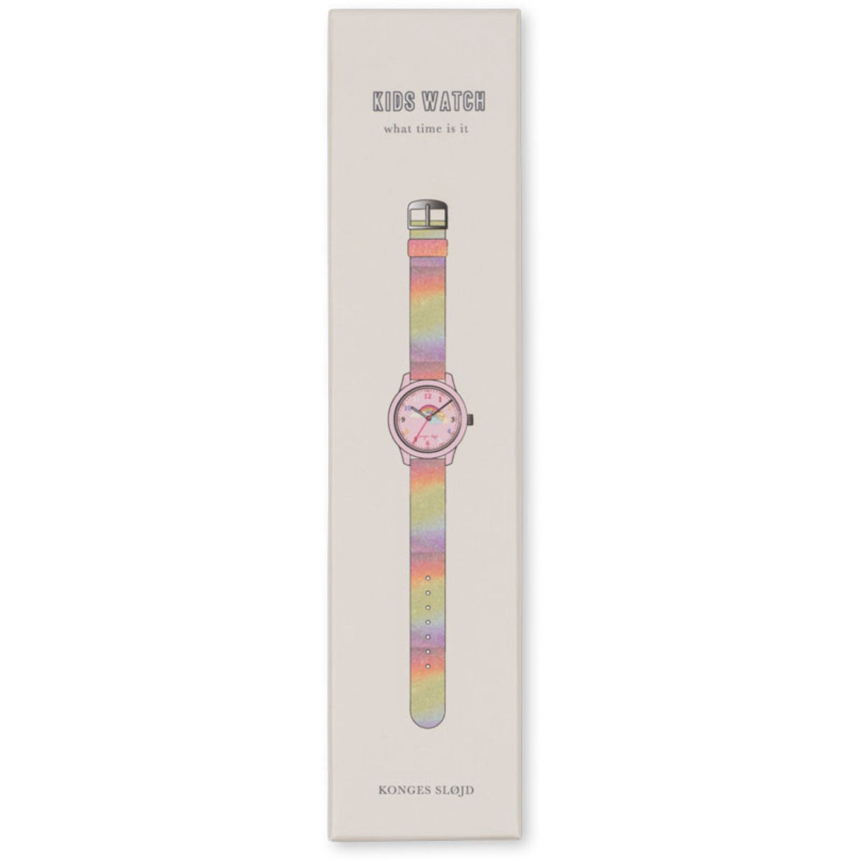 Konges Sløjd Rainbow Glitter Kids Klokke Rainbow
