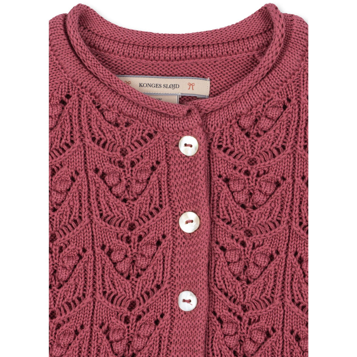Konges Sløjd Deco Rose Cabby Frill Cardigan Gots