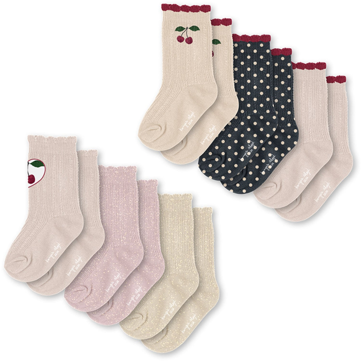 Konges Sløjd Multi Glitter 6 Pakke Strømper