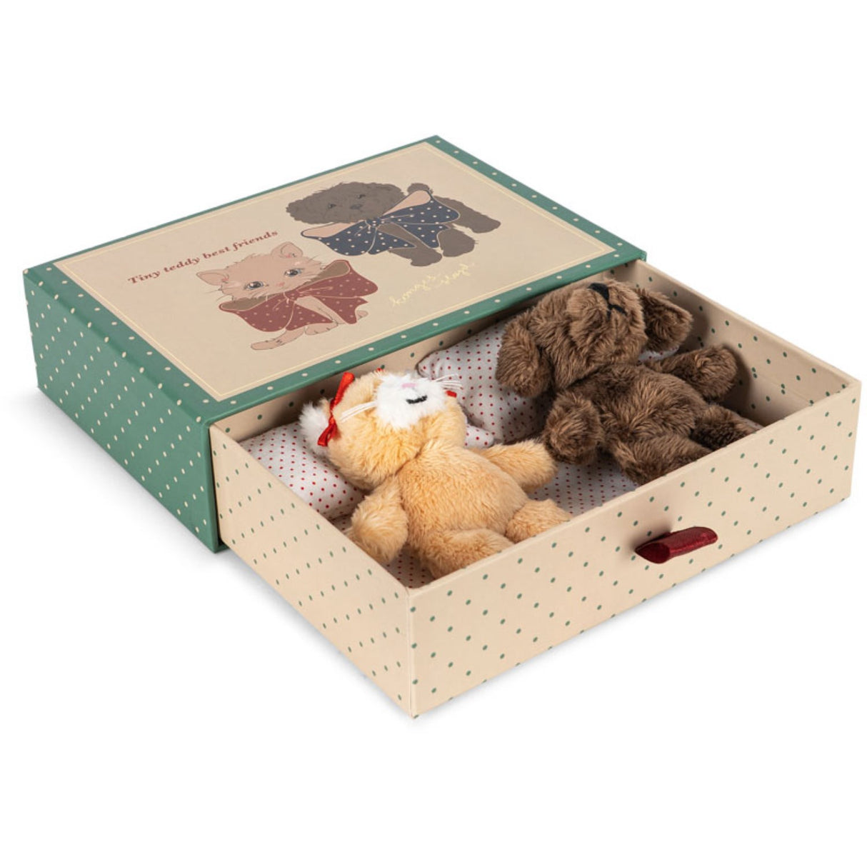Konges Sløjd Green Stripe Tiny Teddybjørn Best Friends