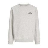 Jack & Jones Junior White Melange Jornorrebro Typo Back Sweat Cn Jnr