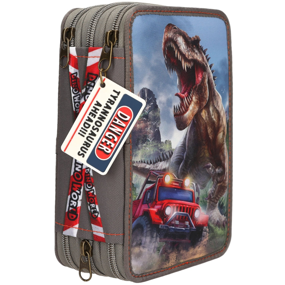 Dino World + Action New World Triple Pencil Case