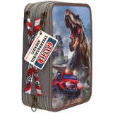 Dino World + Action New World Triple Pencil Case