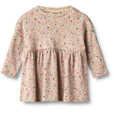 Wheat Grey Cloud Flowers Jersey Kjole L/S Emmy