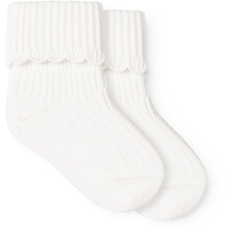 MarMar Gentle White Newborn Strømper Scallop 2-pack Strømper