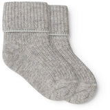 MarMar Light Grey Melange Newborn Strømper 2-pack Strømper
