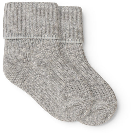 MarMar Light Grey Melange Newborn Strømper 2-pack Strømper