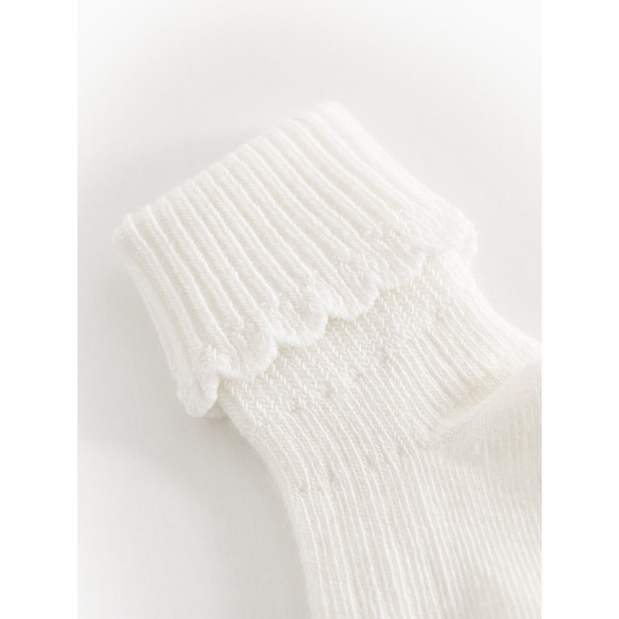 MarMar Gentle White Newborn Strømper Scallop 2-pack Strømper