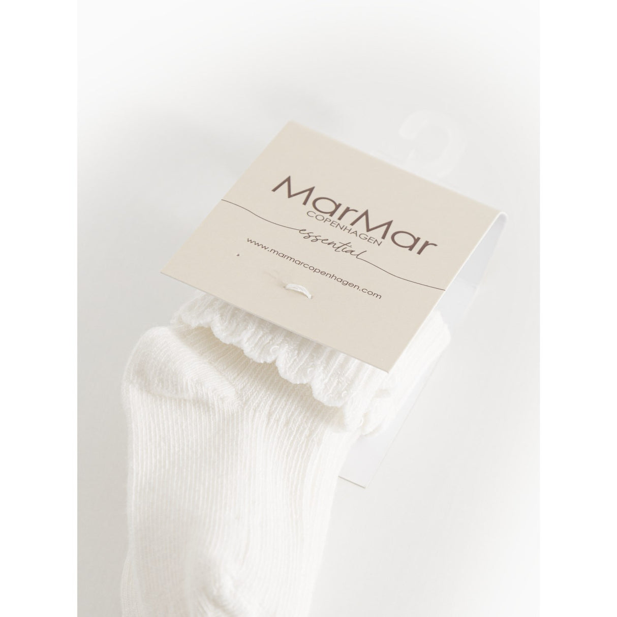 MarMar Gentle White Newborn Strømper Scallop 2-pack Strømper